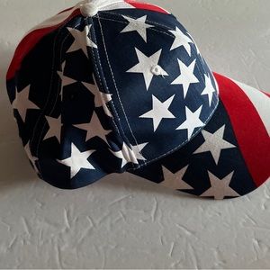 VINTAGE USA Hat Cap Strapback One Size Red White Blue Adjustable Embroidered Men